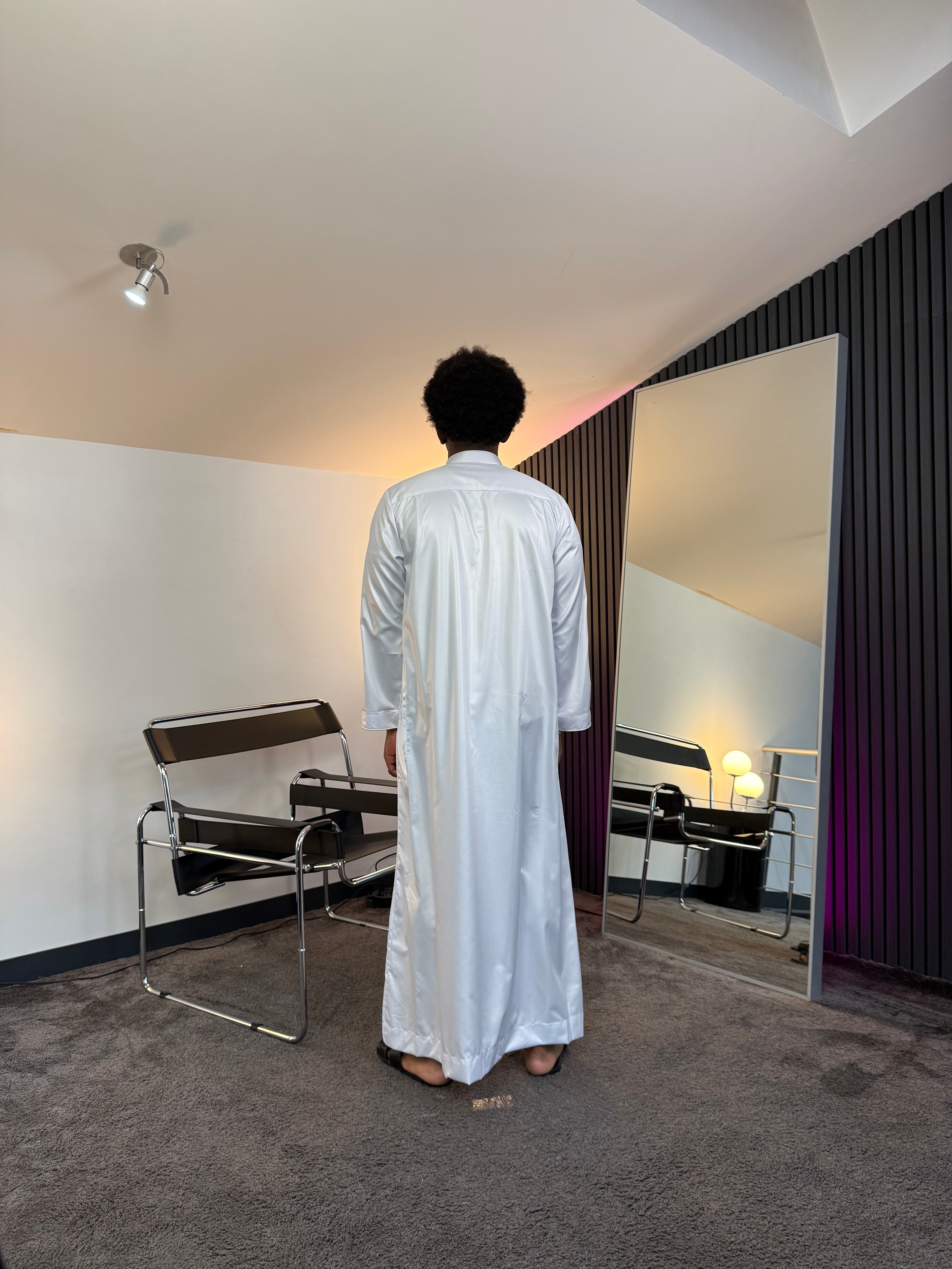 N°7 - QAMIS MANCHES LONGUES BLANC PRESTIGE FINITION BRODÉE HOMME